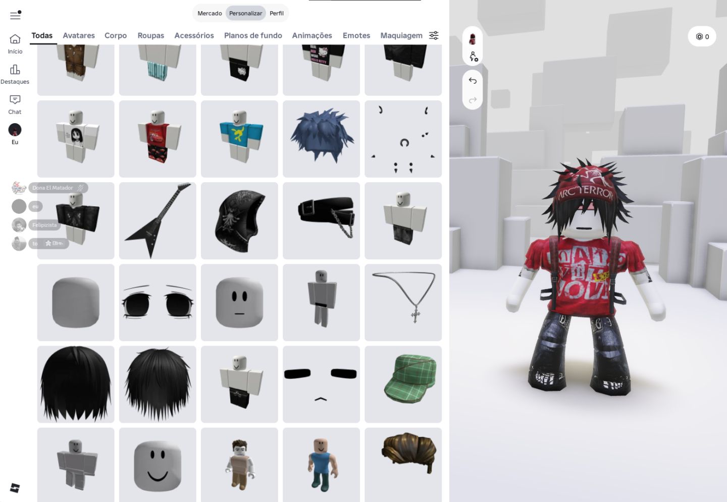 Conta de roblox upada em varios jogos