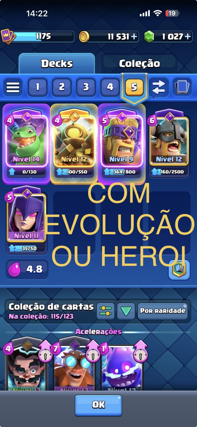CONTA CLASH ROYALE 7K TROFEU + passe bebe dragão