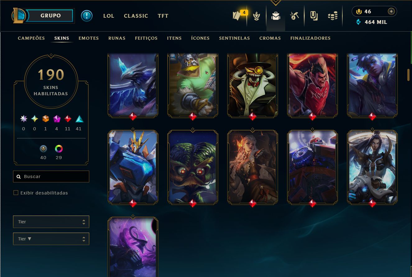 Conta diamante 4 - MUITAS SKINS