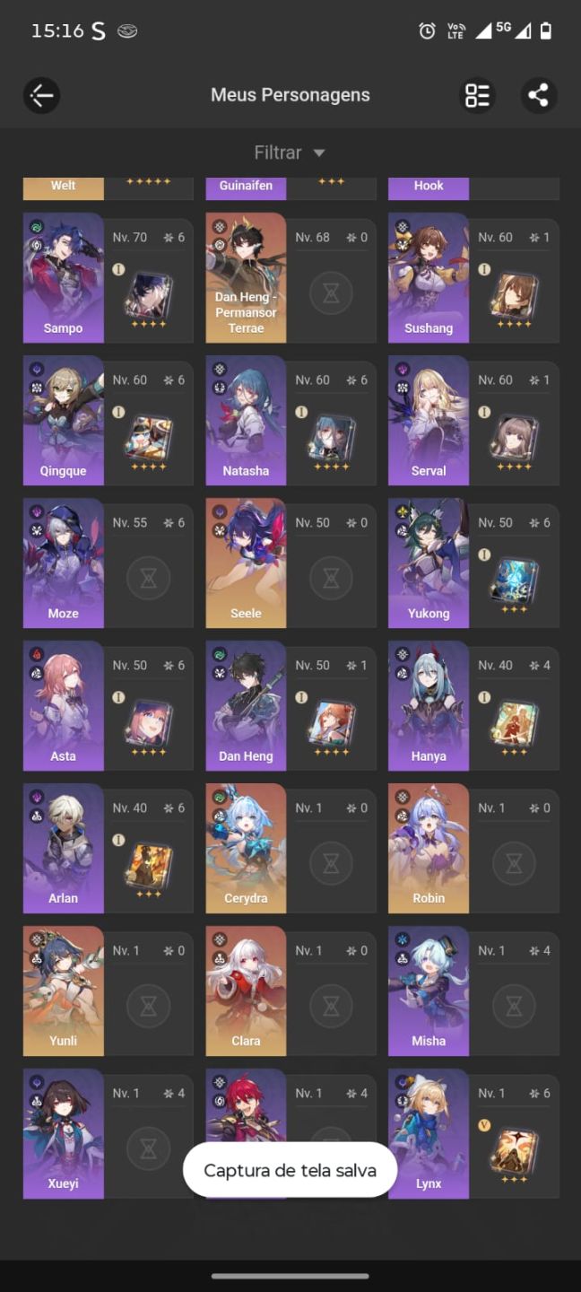 Conta Genshin + Star Rail e Zzz