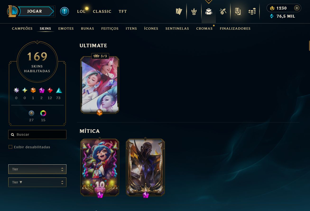 CONTA PRATA II - 169 SKIN - FULL CHAMP + ESPÓLIOS CHEIO! - 100% SEGURA!