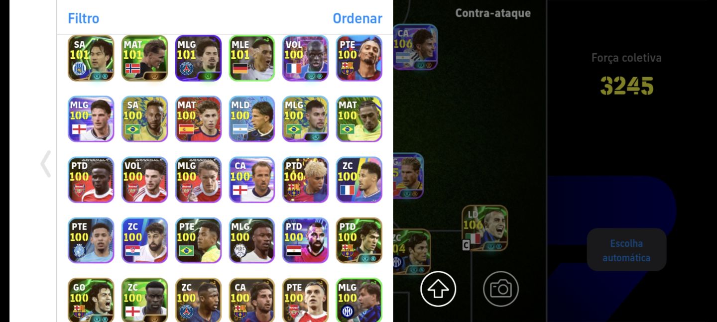 Conta efootball pontuação 3245 Messi big time