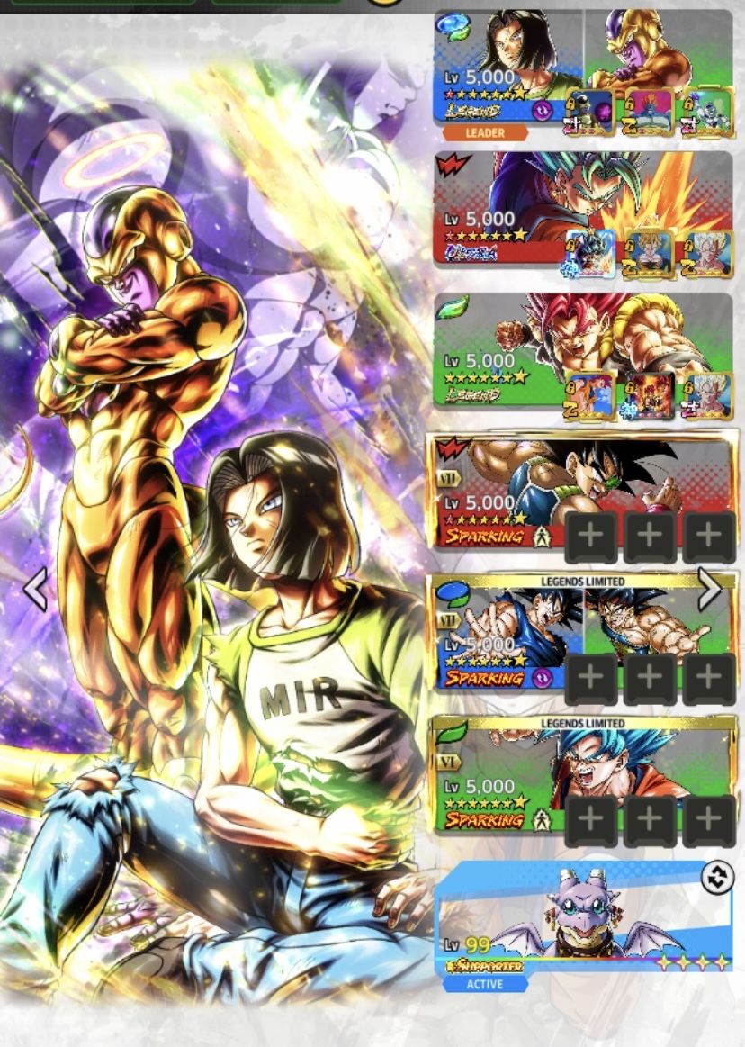 Conta dragon ball legends com vários legends e ultra + squadra de brinde