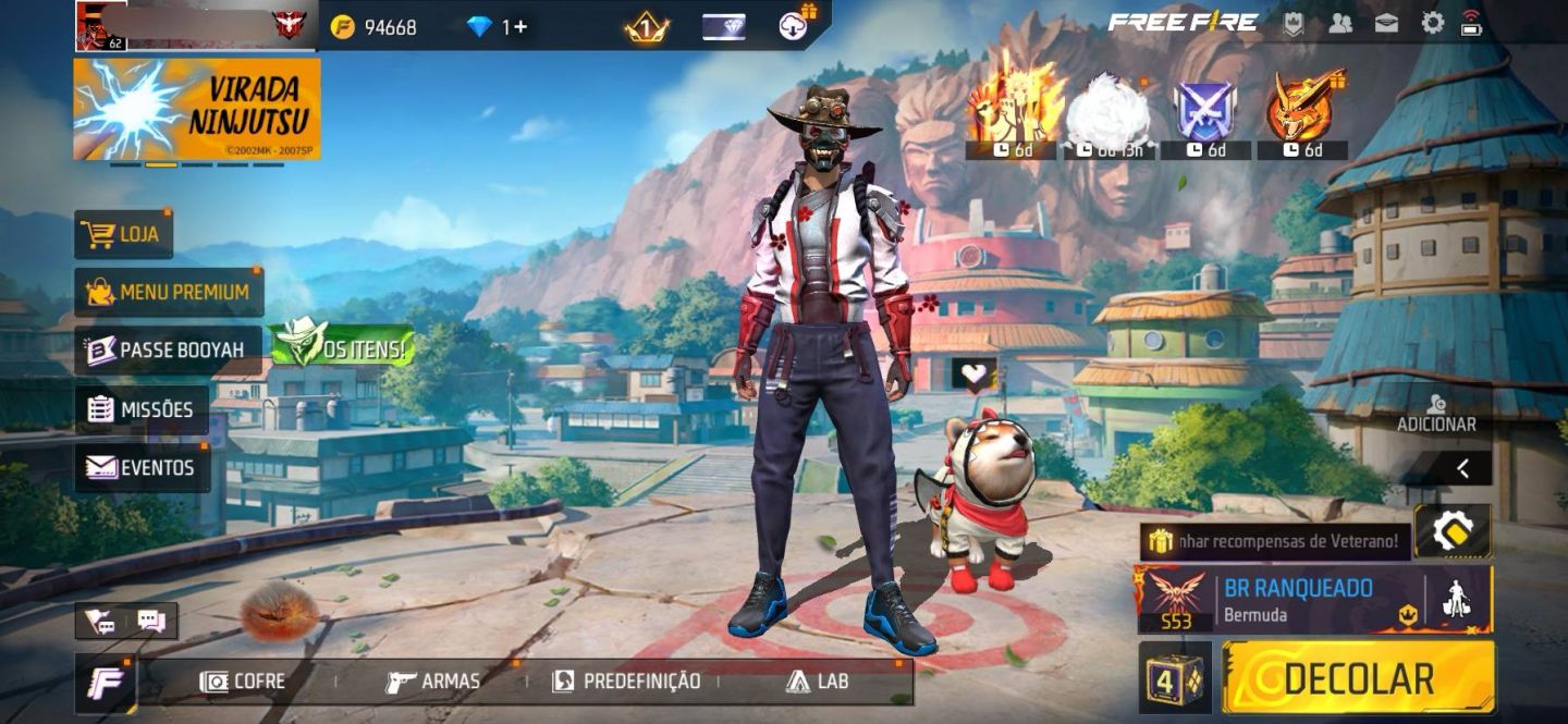 CONTA FF ANTIGA COM STEAMPUNK, BISCOITOS, UMP RUBY, S3,S4,S5, MINATO, GOLA ALTA