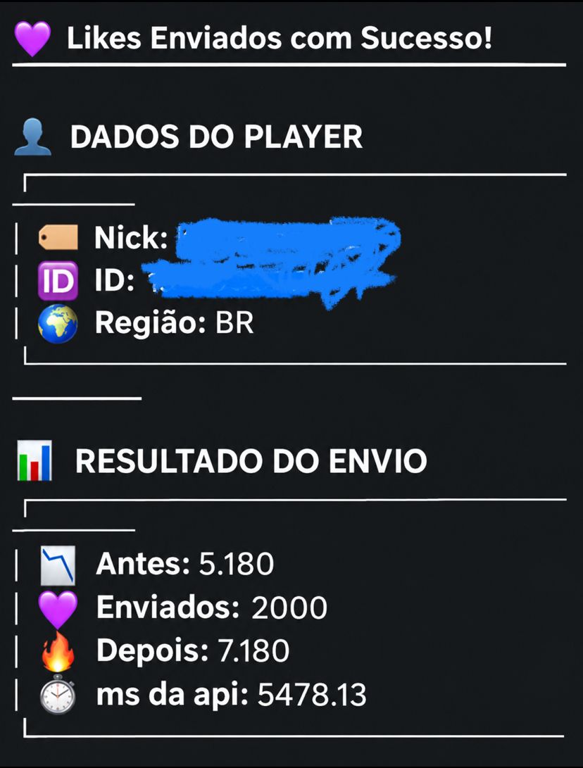 Likes Para Freefire Via [ID] Curtida 1000 Likes + brinde [Entrega Rápida ]