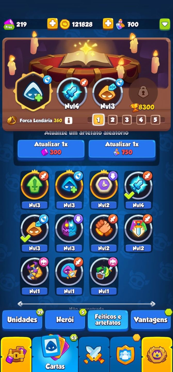 Conta Rush Royale BRIGUENTO LV 15 MONGE LV 13 + DRIADE LV11 1189 DE CRITICO