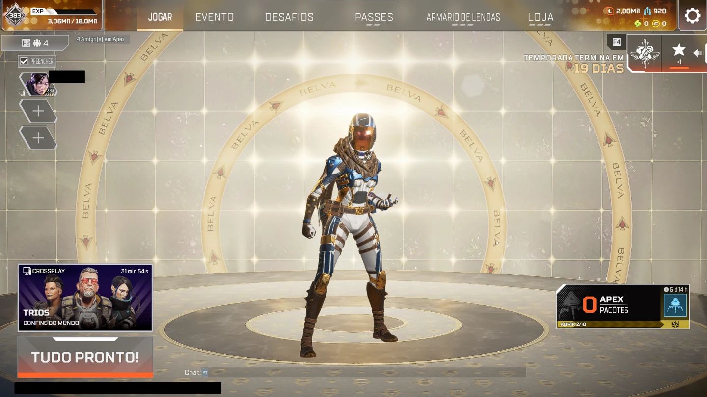 CONTA APEX LEGENDS HERANÇA WRAITH RECOLOR
