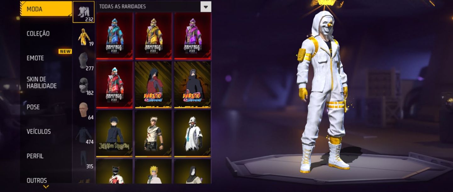 Conta de Free Fire com skins raras