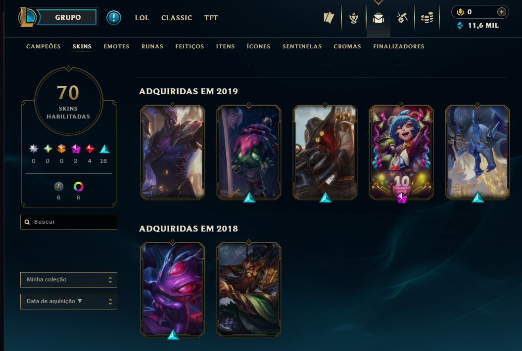Conta lol mestre