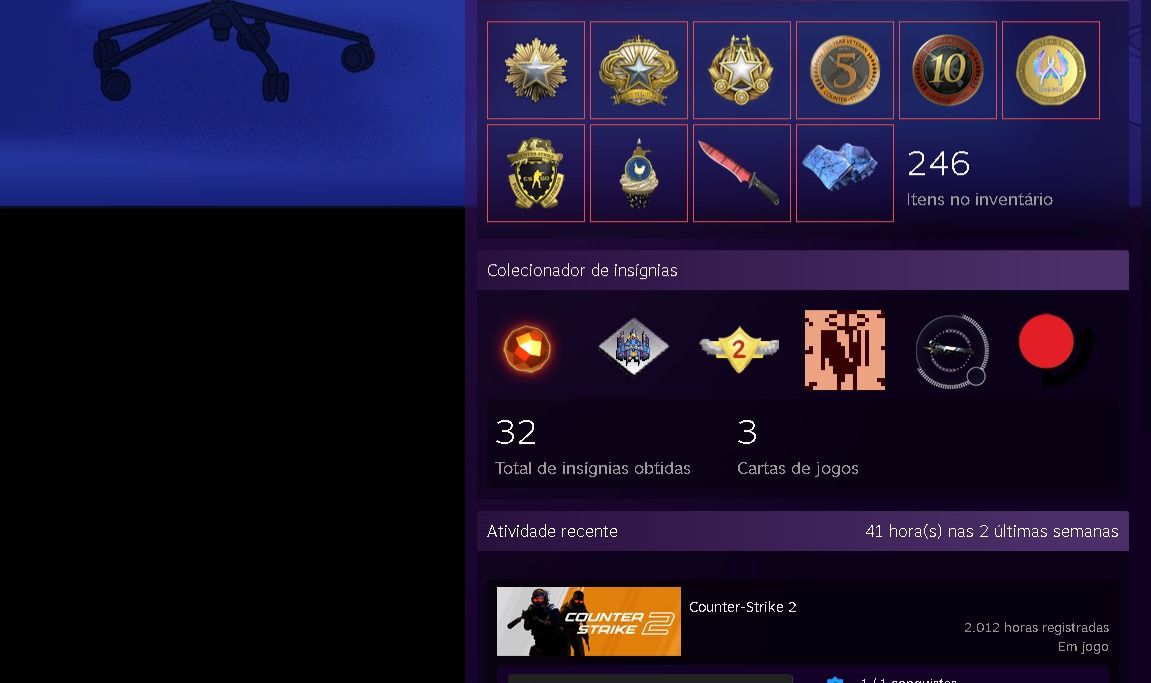 CONTA DE CS2 COM KIT AZUL SO PEGAR E JOGAR