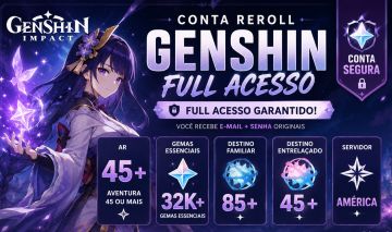CONTA REROLL GENSHIN IMPACT| FULL ACESSO| SERVIDOR AMÉRICA