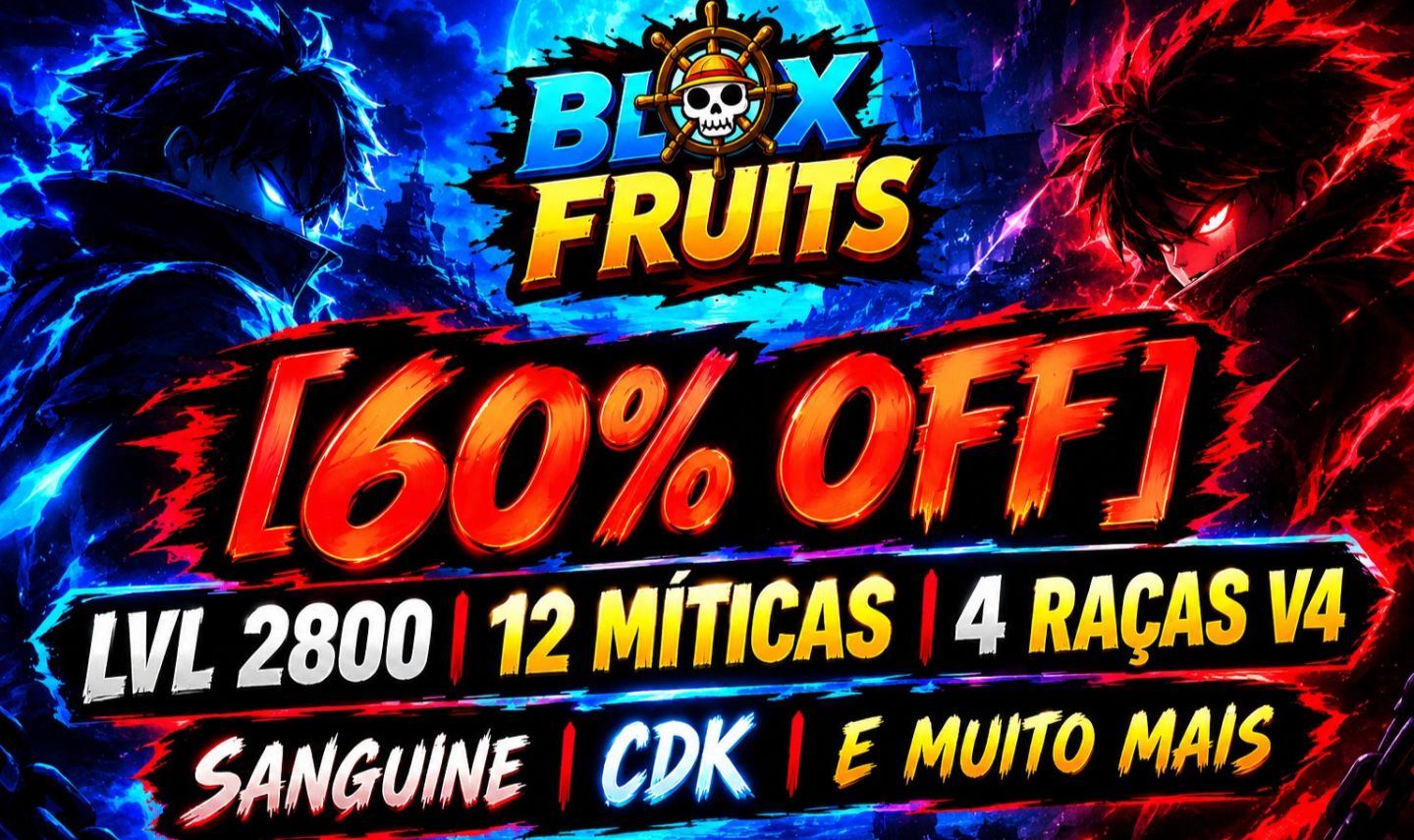 [60% OFF] Blox Fruits | LVL 2800 | 12 Míticas | 4 Raças V4 | Sanguine Art | CDK