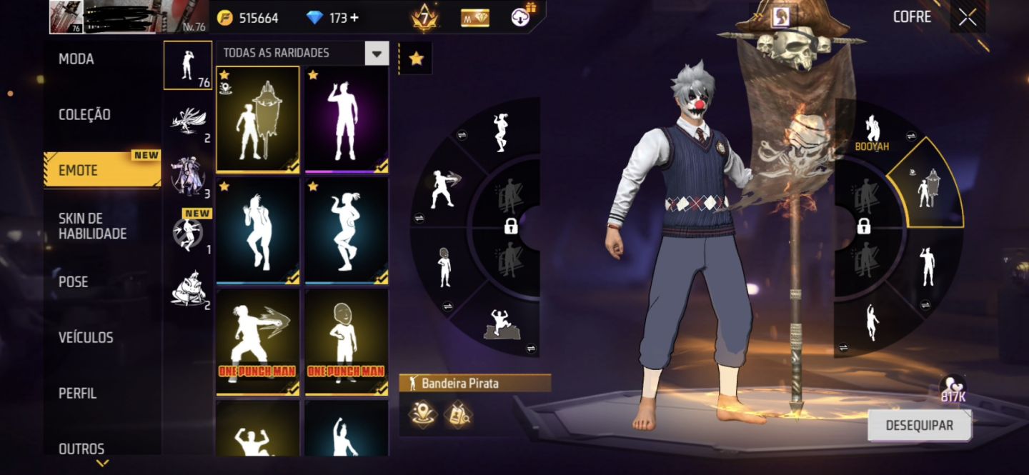 CONTA FREE FIRE PRIME 7 COM MUITAS PARCERIAS!!!!!!!