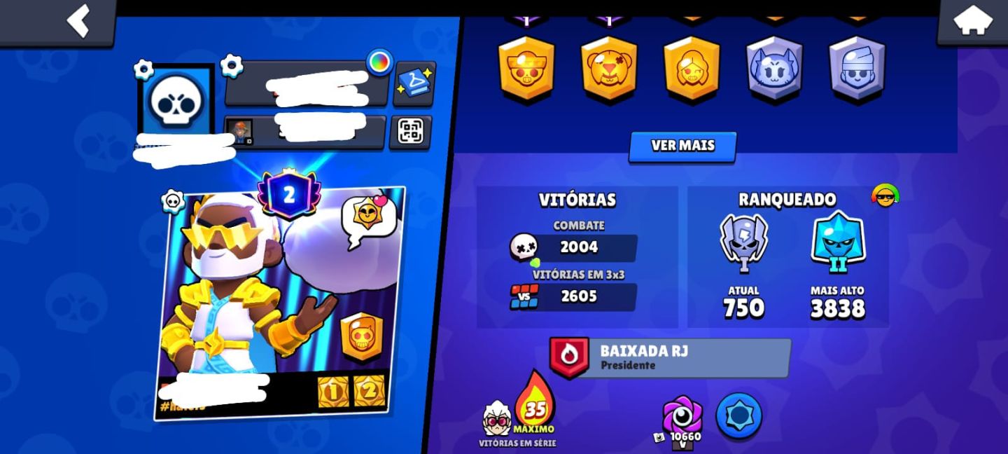 CONTA BRAWS STAR MUITO RARA E GEMADA 8 ANOS DE CRIAÇÃO FULL BRAWLES.