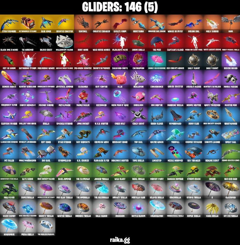 108 Skins - Gold Midas, Gold Brutus, Gold Meowscles, Prodigy, 200 vbucks