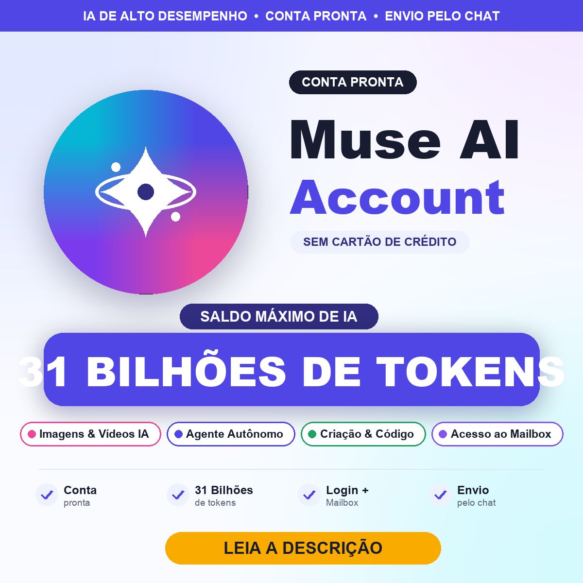 MUSE AI 31 BILHÕES DE CRÉDITOS | CONTA PRONTA | SEM CARTÃO
