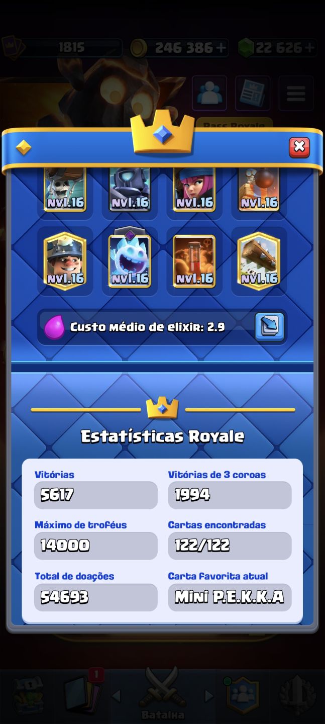 CONTA CLASH ROYALE 22K DE GEMAS, 14K DE TROFÉUS