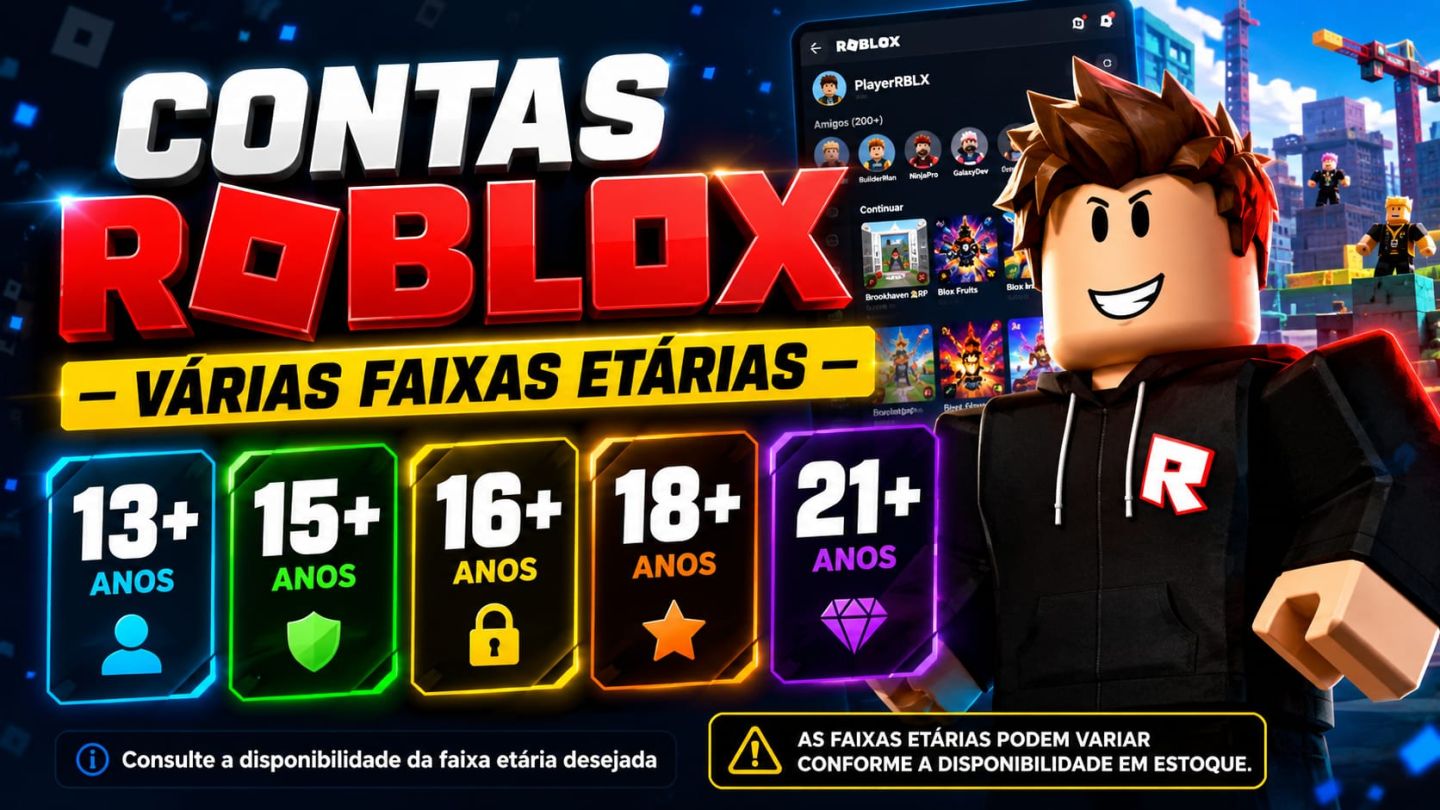 CONTAS ROBLOX 21 IDADE CONFIRMADA CHAT DE VOZ ACESSO