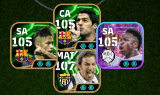 CONTA EFOOTBALL RARA! NEY 105 + SUAREZ PRIME + DEL PIERO BLITZ + VINI E+++!