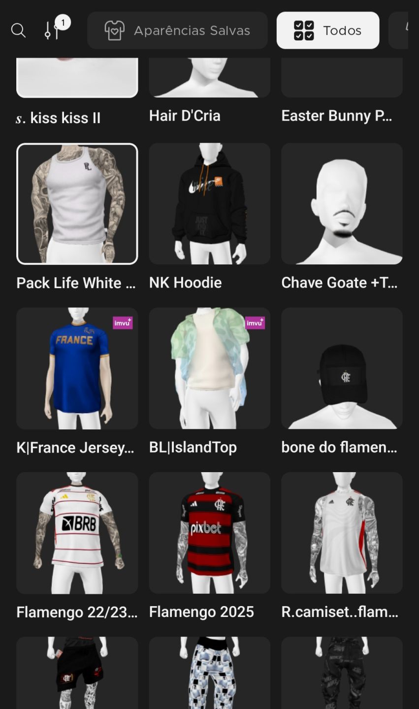 CONTA IMVU MASCULINA RICA COM MAIS DE 30 ACESSÓRIOS E VESTUÁRIO