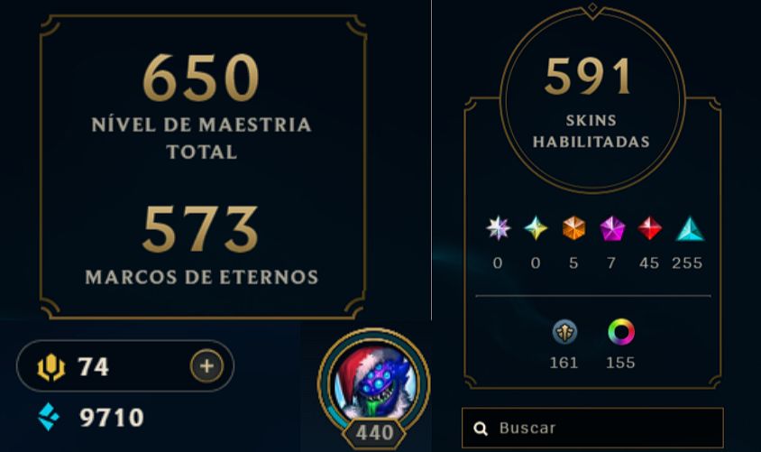 Conta LoL 591 skins+TFT+VALORANT+LoR+WR - 12k GASTOS único dono ATIVA DESDE 2012