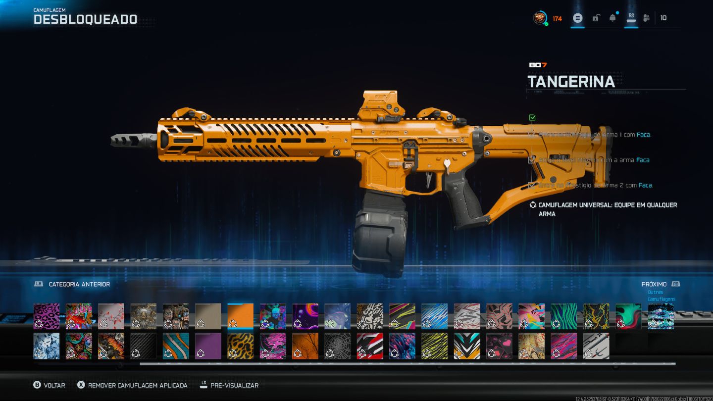 Conta bo7 com todas camuflagens e skin lendaria horizonte nexus mais algun itens
