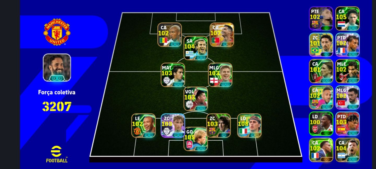 CONTA EFOOTBALL COM 3207 DE FORÇA! CONTA EXCELENTE COM CR7 BIG TIME E CANAVARO