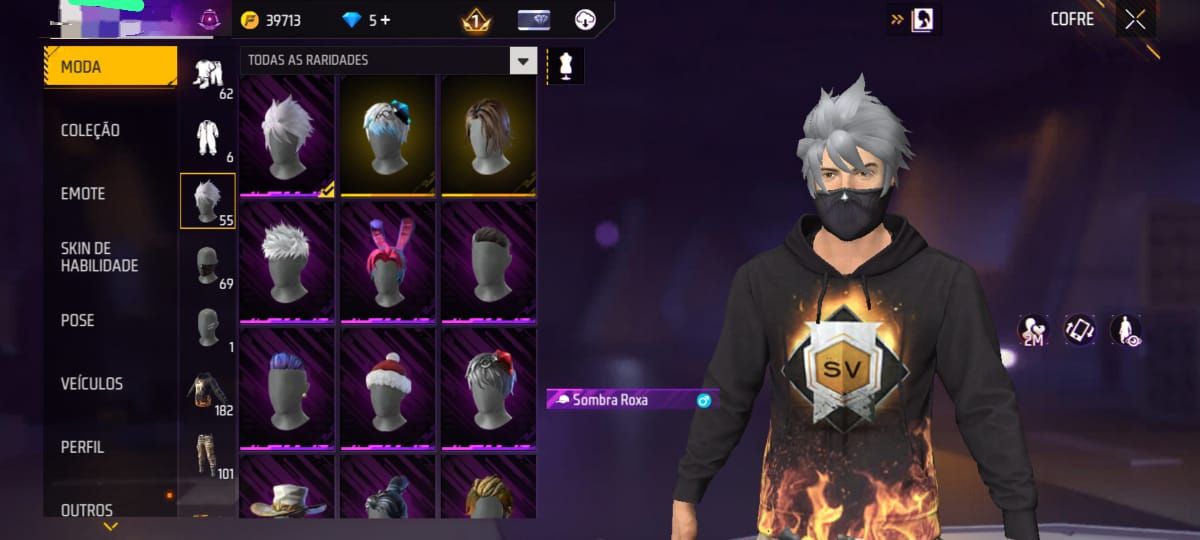 Vende-se conta de Free fire criada em 2018