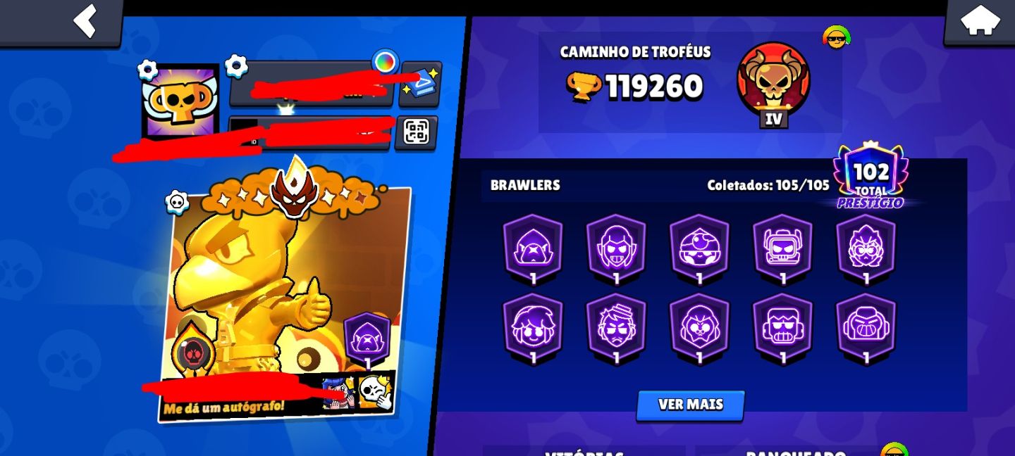 CONTA BRAWL STARS 100K TROFÉUS!