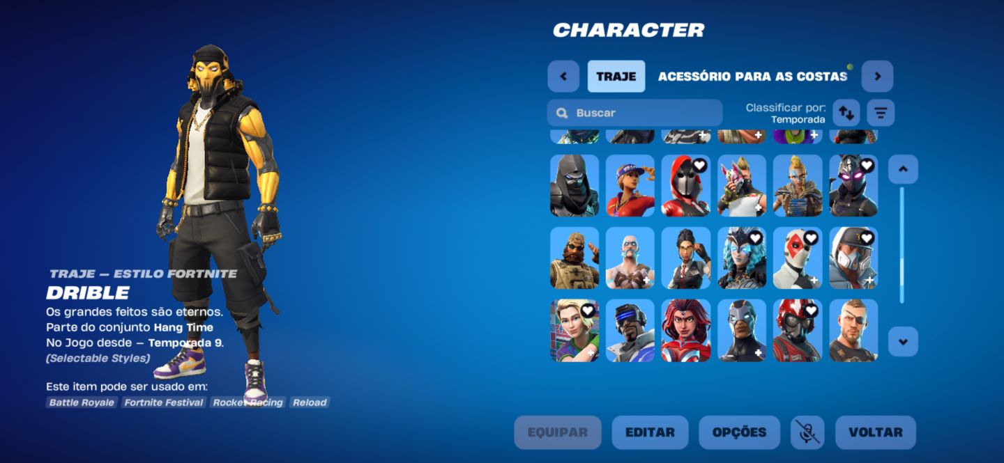 Conta fortnite com 118 skin e tendo skins raras desde a primeira temporada