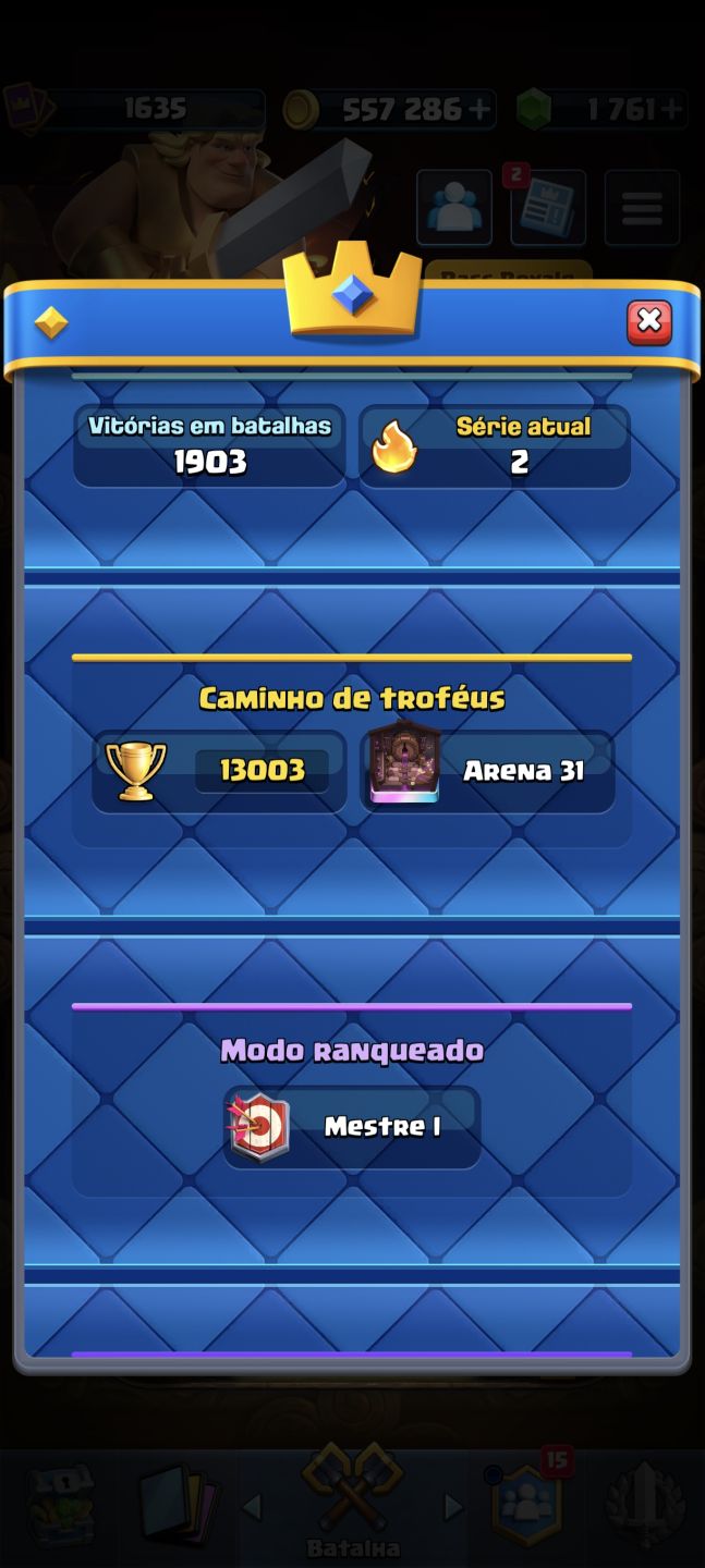 CONTA CLASH ROYALE 13K DE TROFEUS