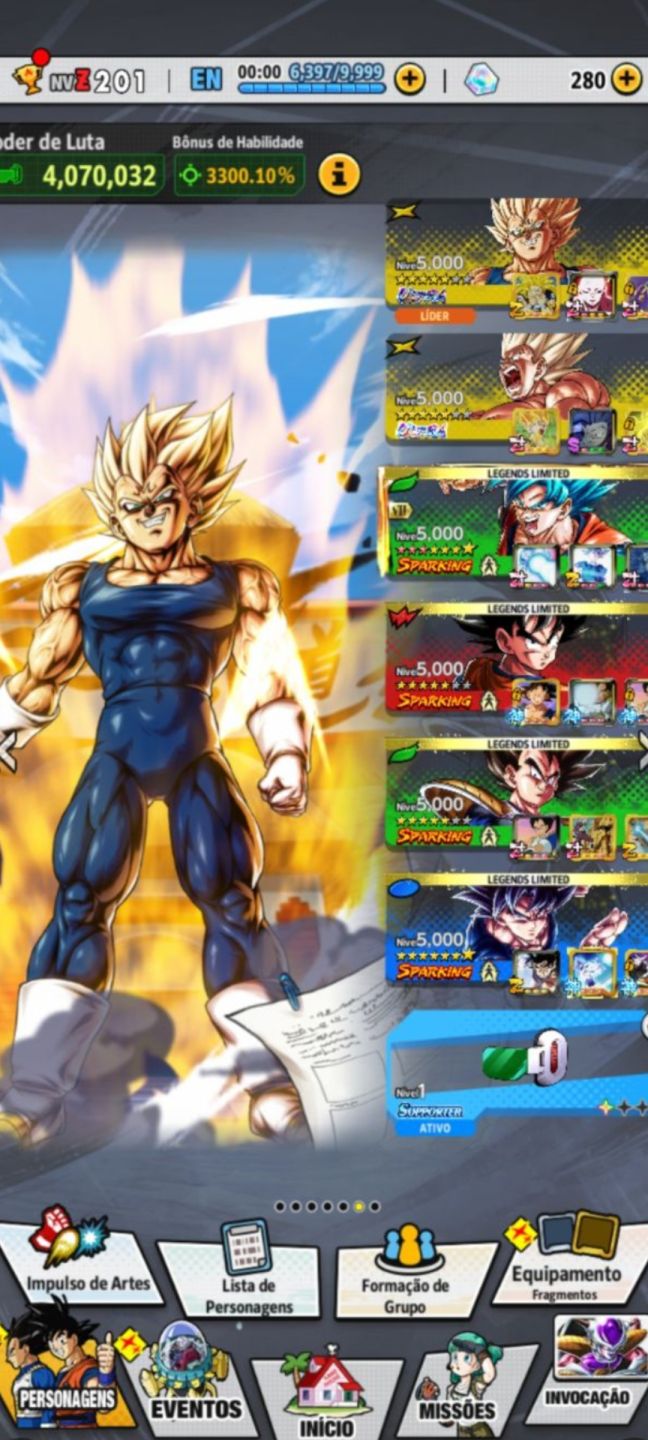Conta de Dragon Ball Legends