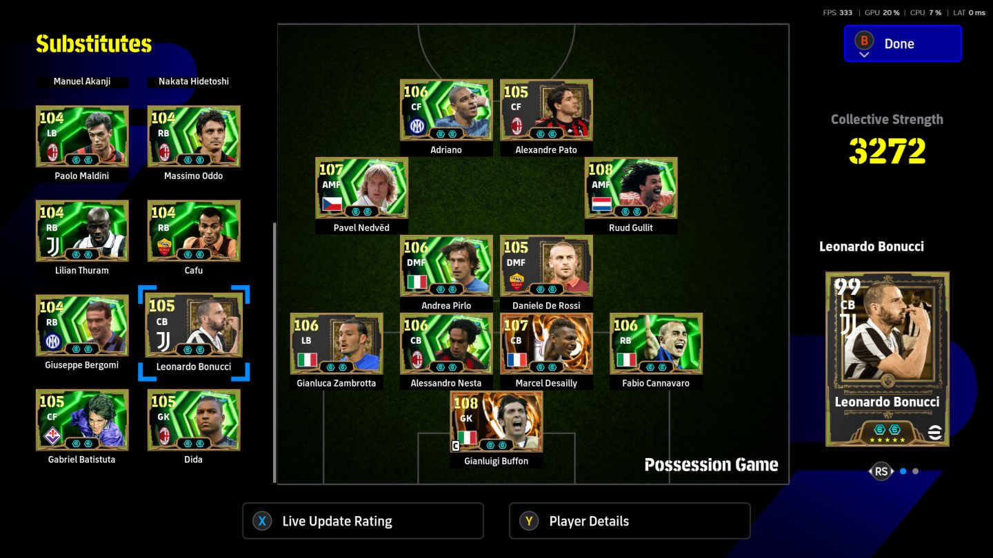 Conta eFootball Xbox / PC Microsoft - 3336 - 8 BigTime + 56 épicos + 35 ShowTime
