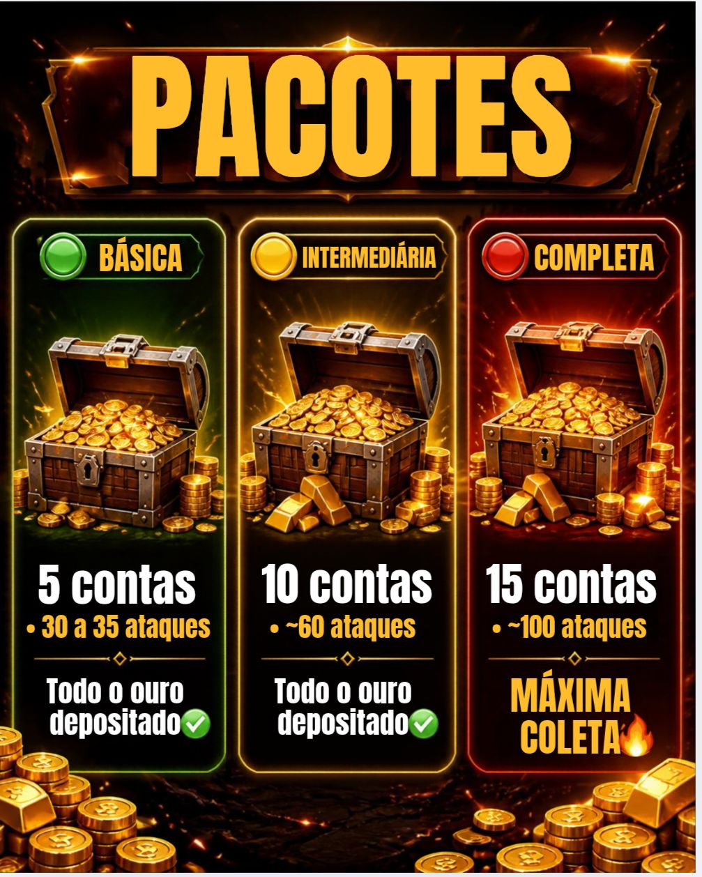 SERVIÇO DE RAIDE + DEPÓSITO DE OURO