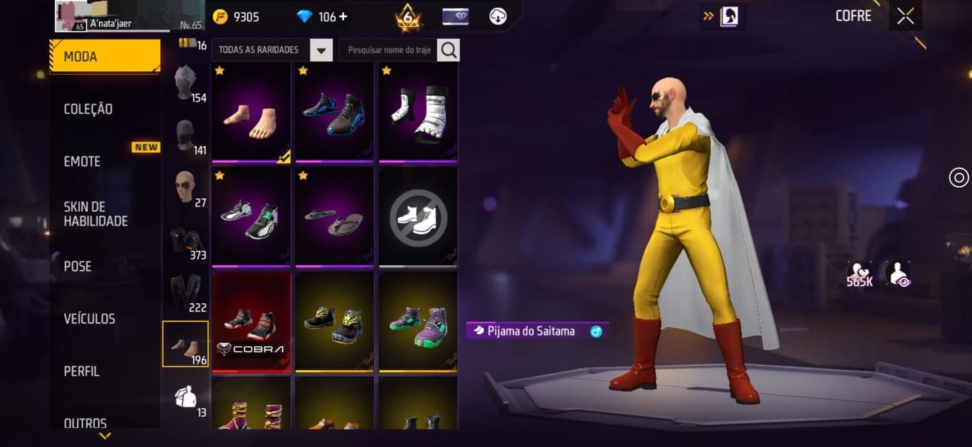 CONTA FREE FIRE GEMADA, PRIME 6, ID 8 DIGITOS RARÍSSIMA!!