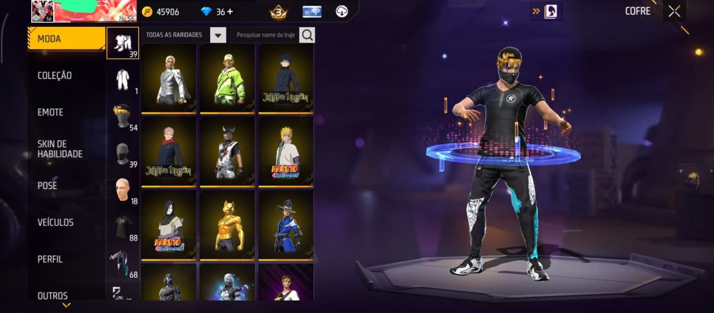 Conta Free Fire com Angelical