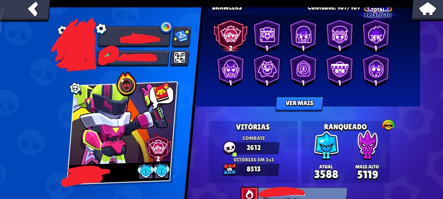 CONTA VETERANA (2019) BRAWL STARS | 60K TROFÉUS | 107/107 BRAWLERS | 72 BRAWLERS