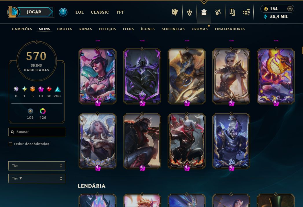 CONTA DO LEAGUE OF LEGENDS/LOL MESTRE COM MUITAS SKINS