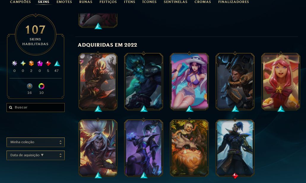 Conta 2021 - 107 Skins
