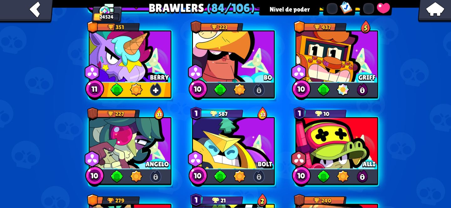 CONTA BRAWL STARS 24k troféus, várias skins ( lendárias, evento, miticas)