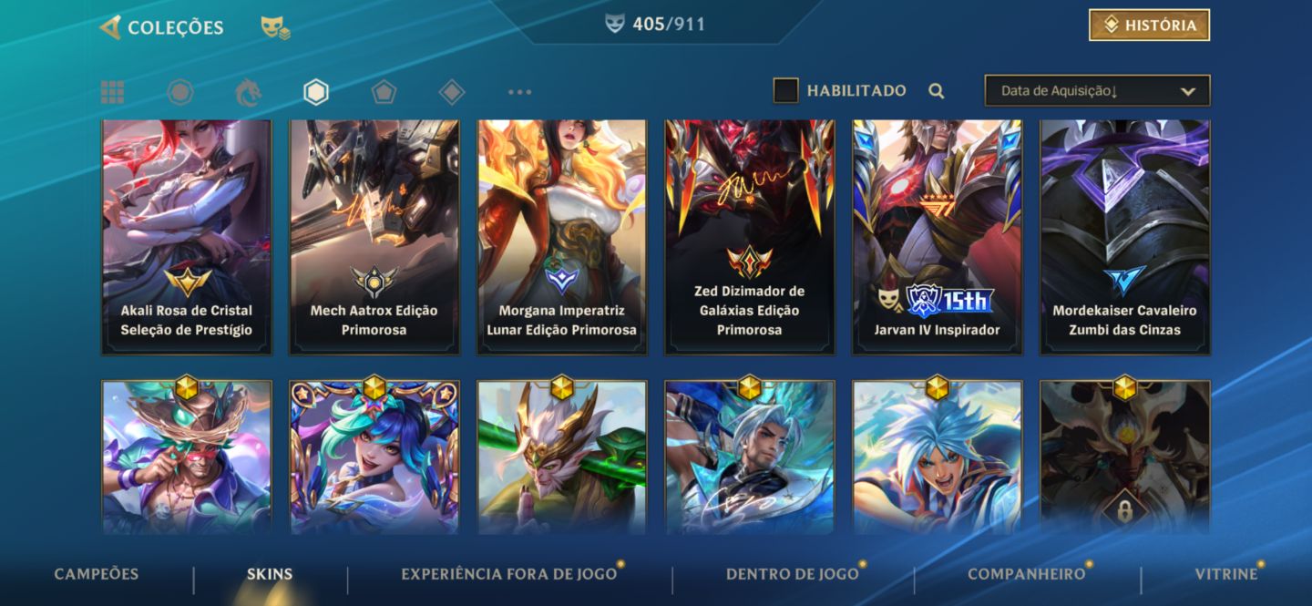 Conta de Wild Rift pra colecionador