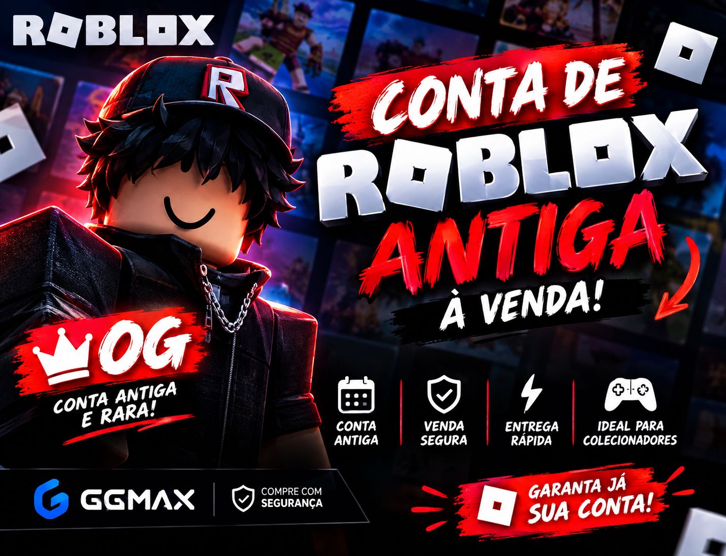 CONTA DE ROBLOX ANTIGA RARA! OG ACCOUNT | VENDA SEGURA | ENTREGA RÁPIDA