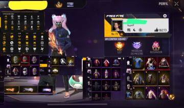 1x CONTA DE FREE FIRE LEVEL 73, PASSE MANOMAX, BARBINHA 552 PEITORAIS, UMP ATT