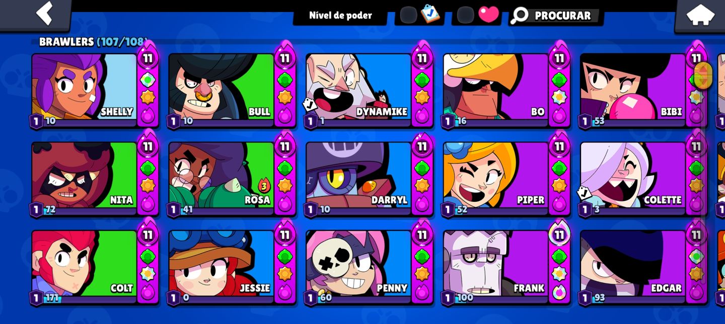 Conta de Brawl Stars gemada no precinho, 70k troféus