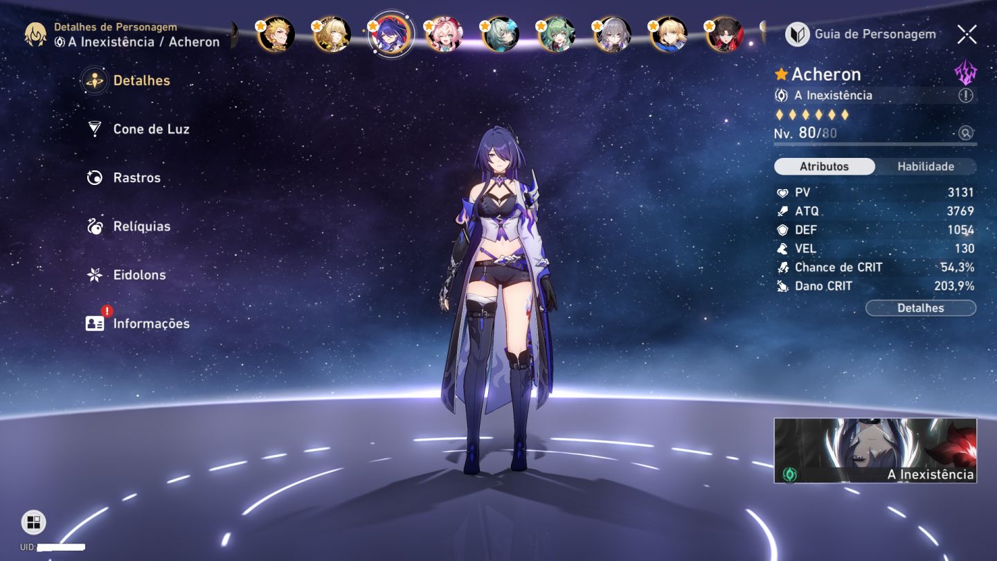 Conta End Game Honkai Quase Todos os Bonecos 5