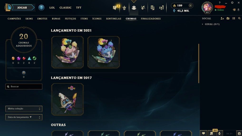 Conta main sup peel | elo : diamante 4 com 77% de WR !