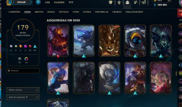 Conta lolzinho level 392 , com 179 skins.