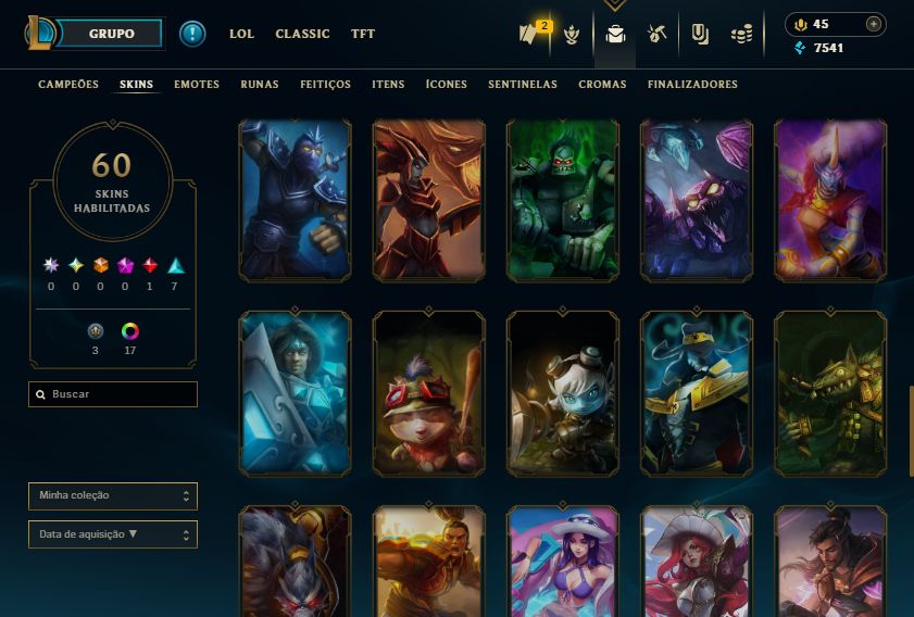CONTA LOL Diamante 3 - 60 Skins - Lvl 79