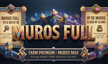 MUROS FULL CLASH OF CLANS (CV 6 AO 18) MENOR PREÇO GGMAX ENTREGA RÁPIDA