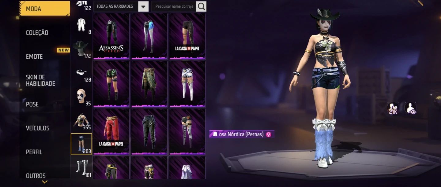 Conta Antiga Boa e Barata com Bastante Skins Feminina,ump e Xm8 Att + 355 Peitas